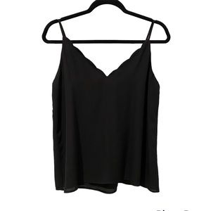 BOGO Nordstrom Socialite Black Tank Top Scalloped Neckline Size Medium